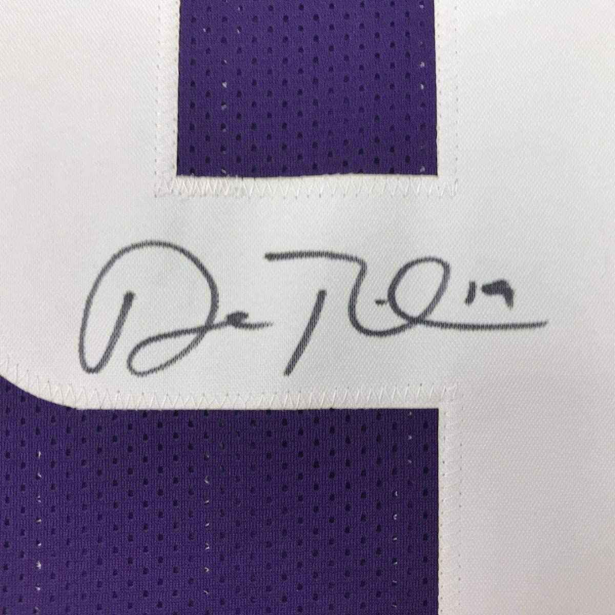 Framed Autographed/Signed Adam Thielen 35x39 Minnesota Purple Football Jersey Beckett BAS COA