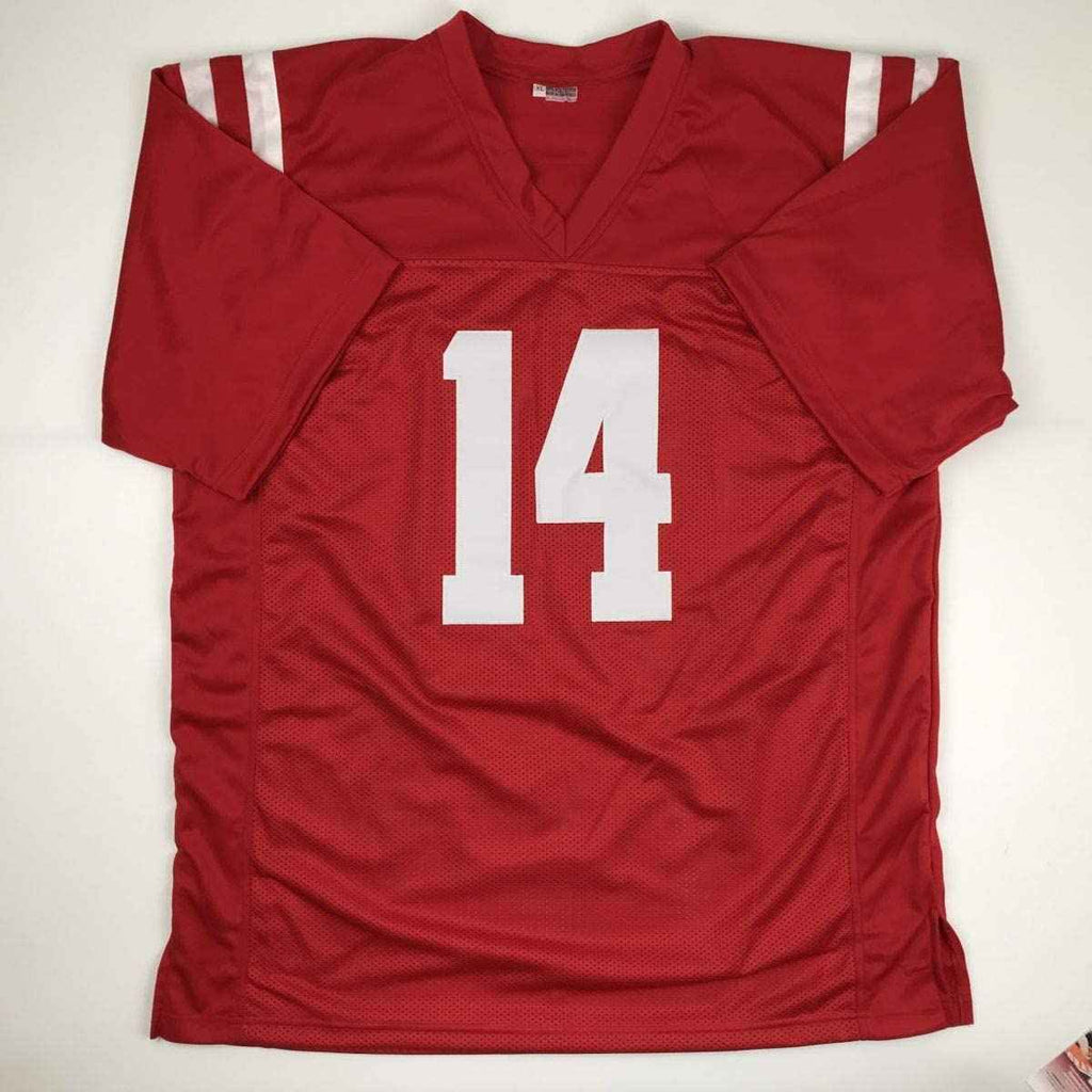 Autographed/Signed DK D.K. Metcalf Ole Miss Red College Football Jersey JSA COA