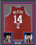 Framed Autographed/Signed Lenny Wilkens 35x39 St. Louis Red Basketball Jersey JSA COA