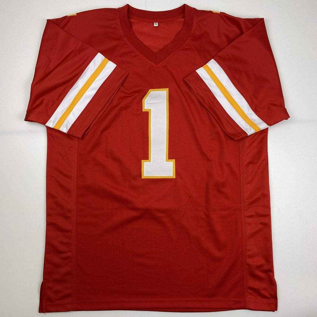 Autographed/Signed Andy Reid Coach Kansas City Red Football Jersey Beckett BAS COA