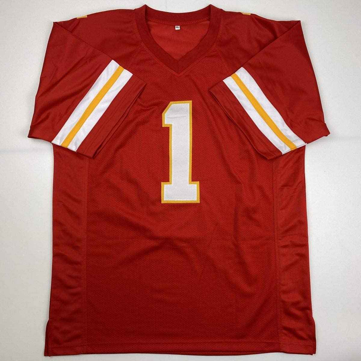 Autographed/Signed Andy Reid Coach Kansas City Red Football Jersey Beckett BAS COA