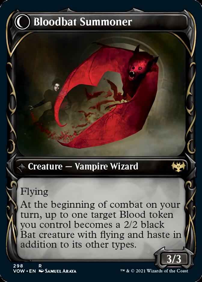 Voldaren Bloodcaster // Bloodbat Summoner (VOW-298) - Innistrad: Crimson Vow: (Showcase, Double Faced Transform)