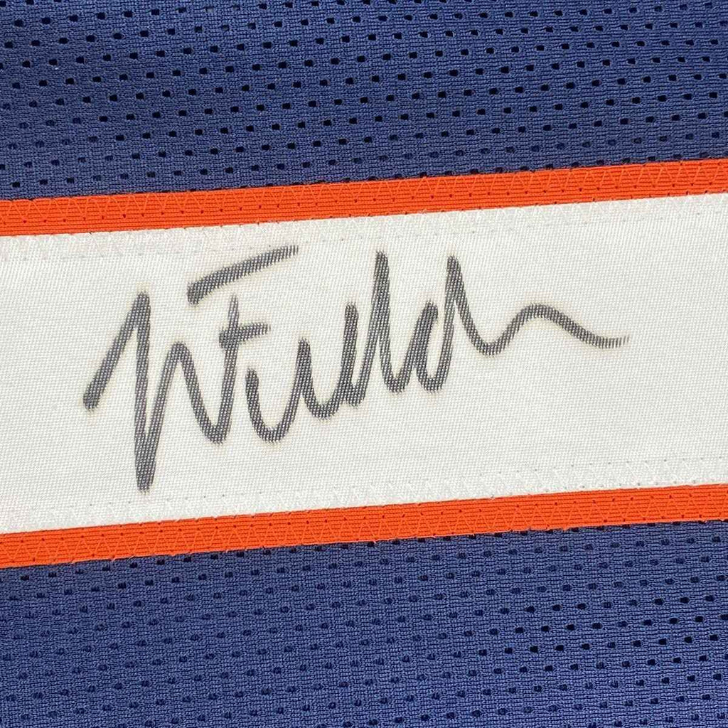 Autographed/Signed Justin Fields Chicago Blue Football Jersey JSA COA