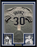 Framed Autographed/Signed Bobby Shantz 35x39 New York Grey Baseball Jersey JSA COA