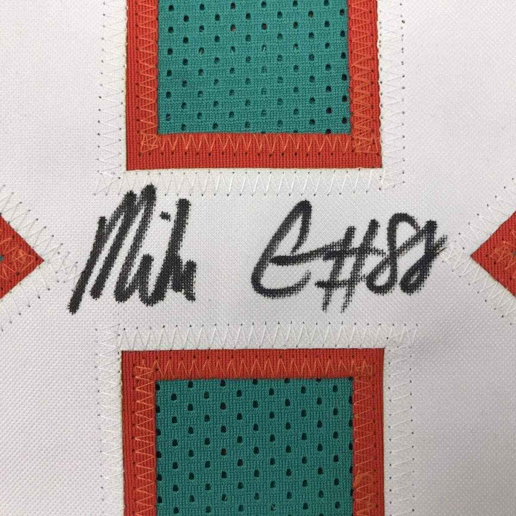 Framed Autographed/Signed Mike Gesicki 35x39 Miami Teal Football Jersey JSA COA