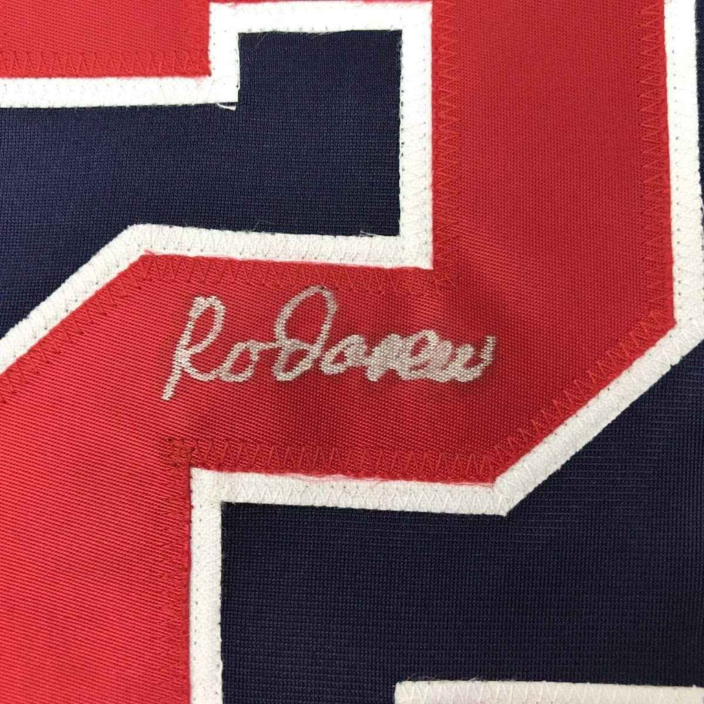 Framed Autographed/Signed Rod Carew 35x39 Minnesota Dark Blue Baseball Jersey JSA COA