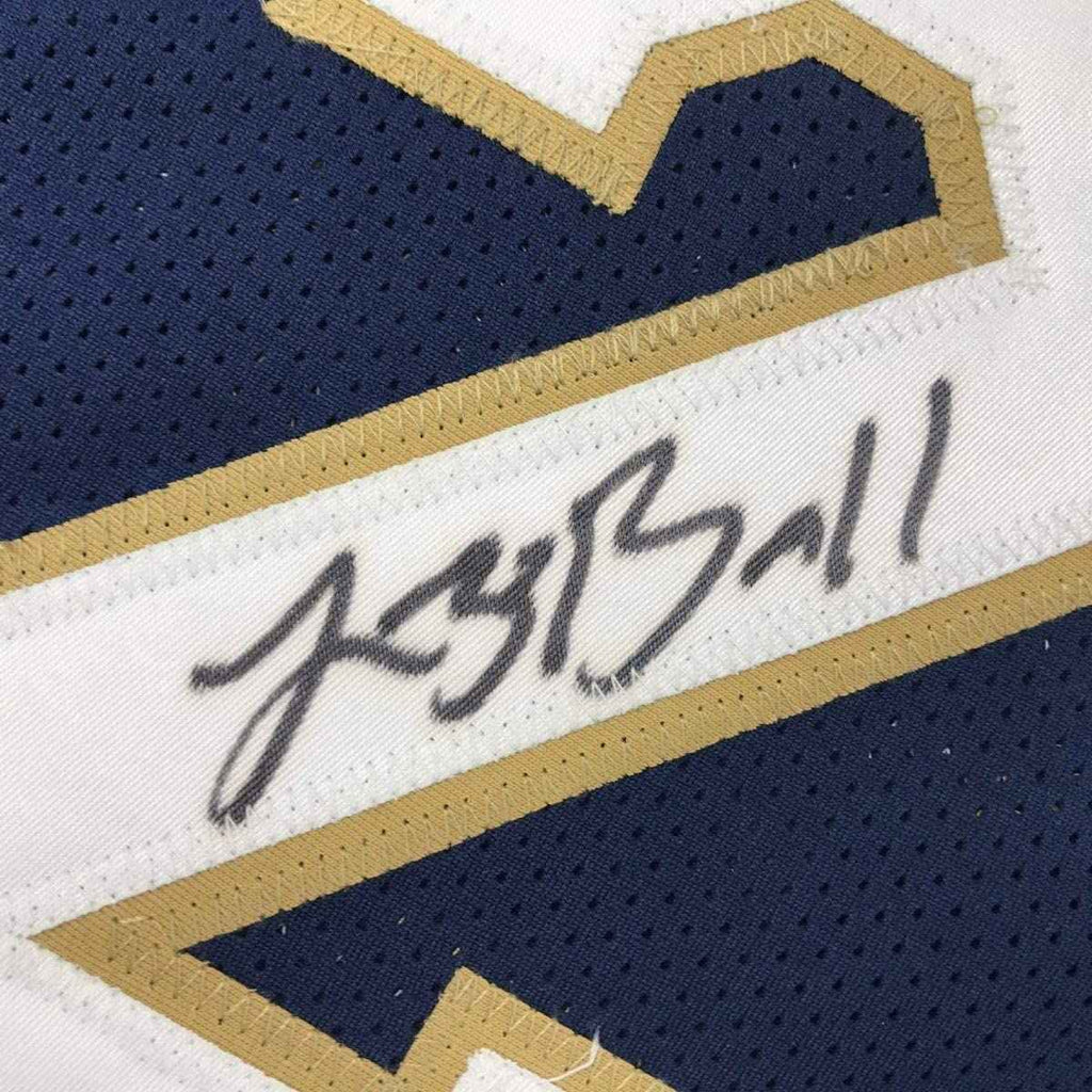 Framed Autographed/Signed Lonzo Ball 35x39 New Orleans Blue Basketball Jersey Beckett BAS COA