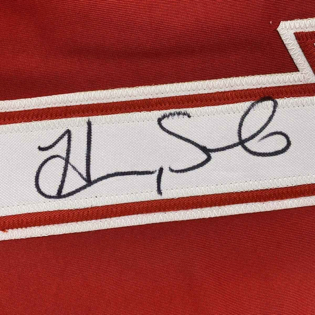 Autographed/Signed Hope Solo Red Soccer Team USA World Cup Jersey JSA COA