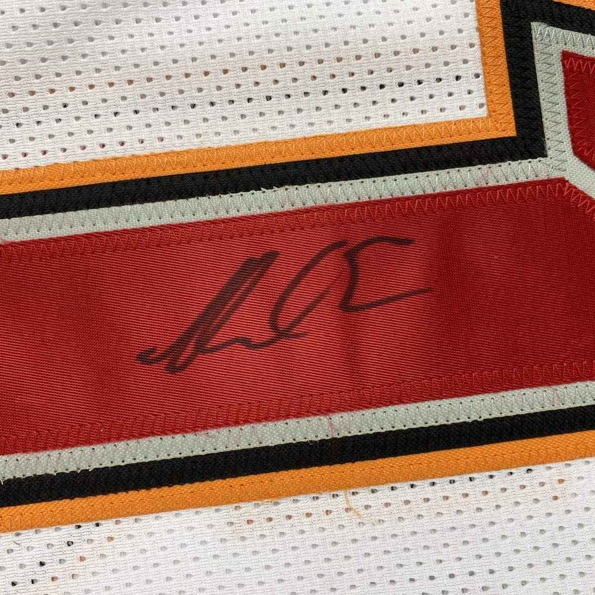 Framed Autographed/Signed Mike Evans 35x39 Tampa Bay White Football Jersey PSA/DNA COA
