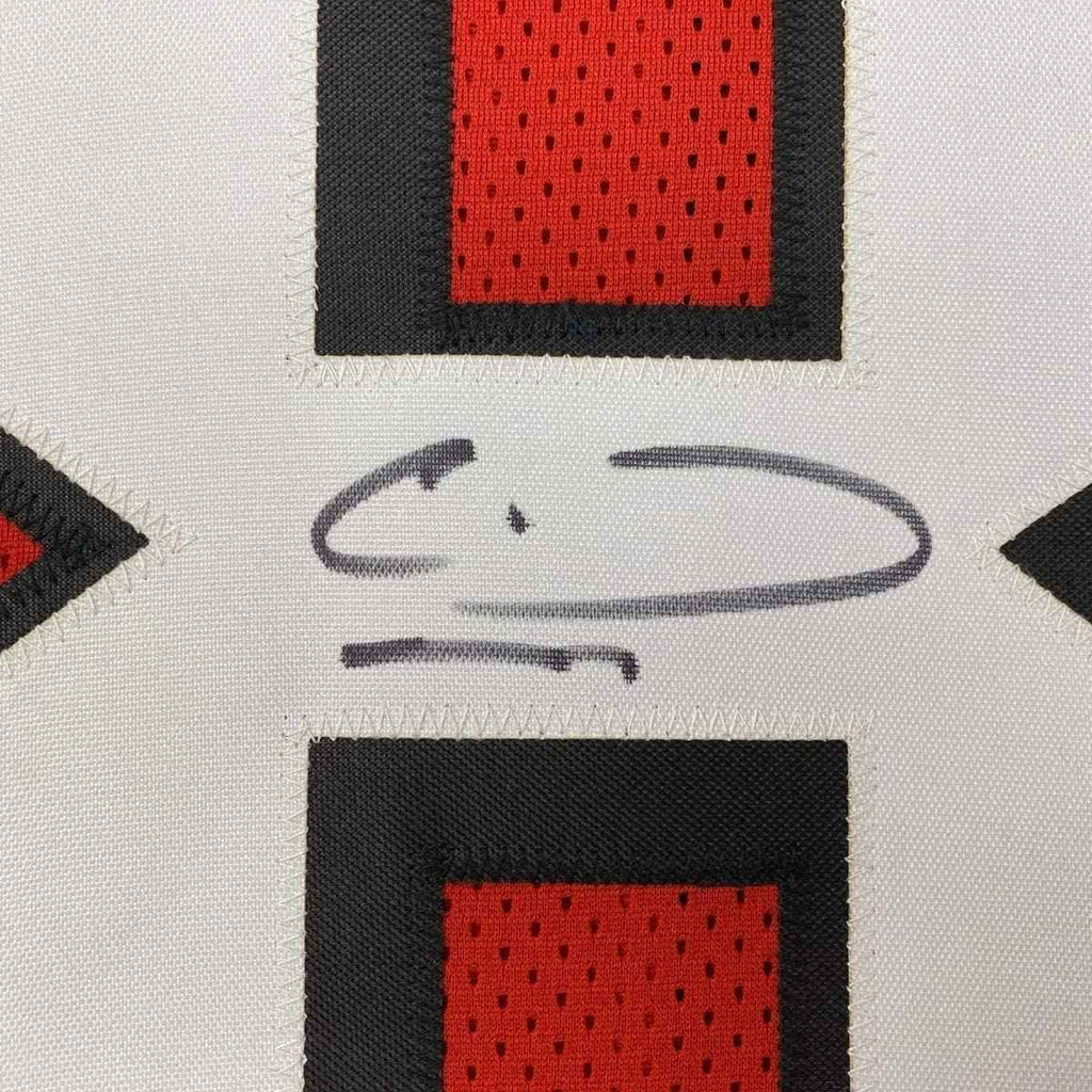 Framed Autographed/Signed Calvin Ridley 35x39 Atlanta Red Football Jersey Beckett BAS COA