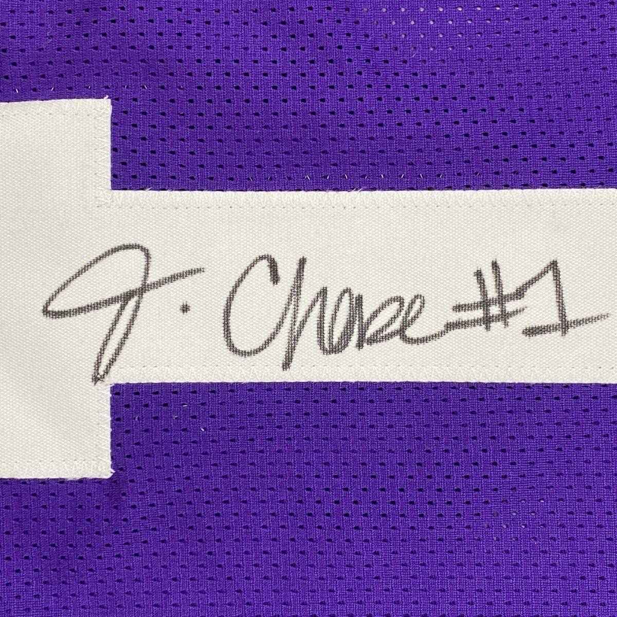 Framed Autographed/Signed Ja'Marr Chase 35x39 LSU Purple College Football Jersey Beckett BAS COA