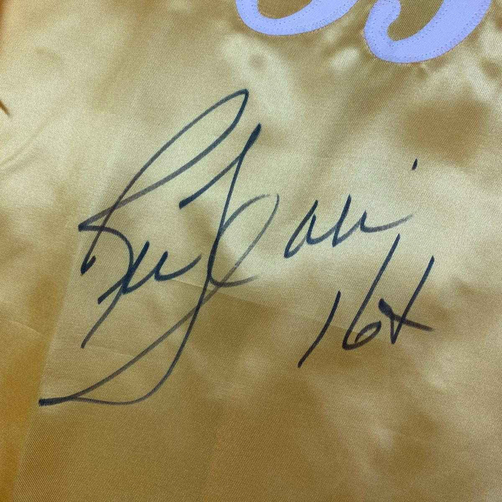 Autographed/Signed Ric Flair Nature Boy Yellow WWE Replica Wrestling Robe JSA COA Auto