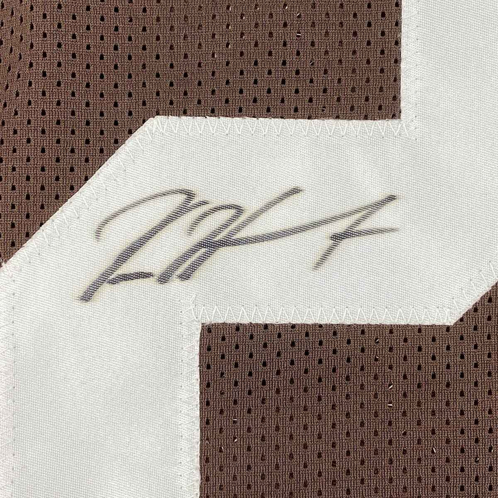 Framed Autographed/Signed Kareem Hunt 35x39 Cleveland Brown Football Jersey PSA/DNA COA