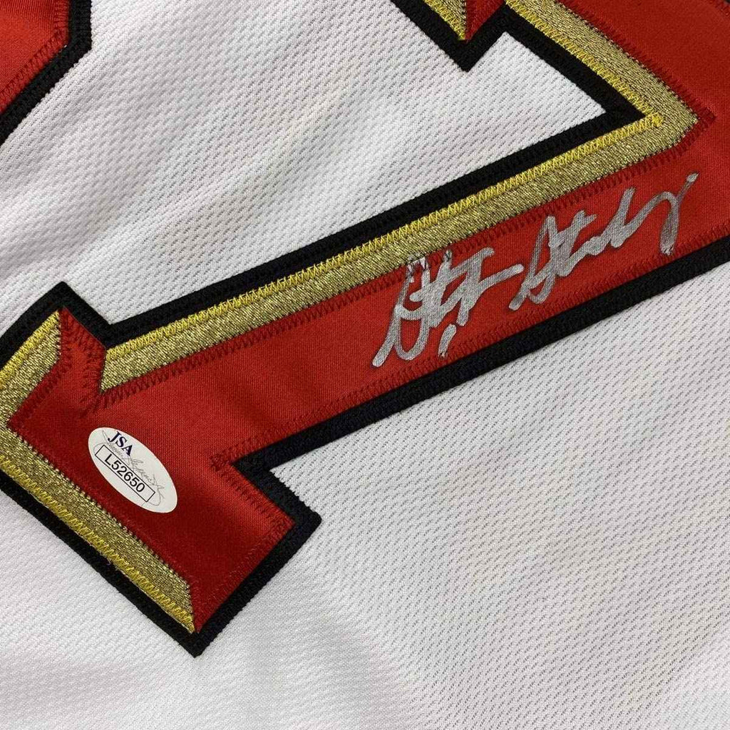 Autographed/Signed Stephen Strasburg Washington White Baseball Jersey JSA COA Holo Only