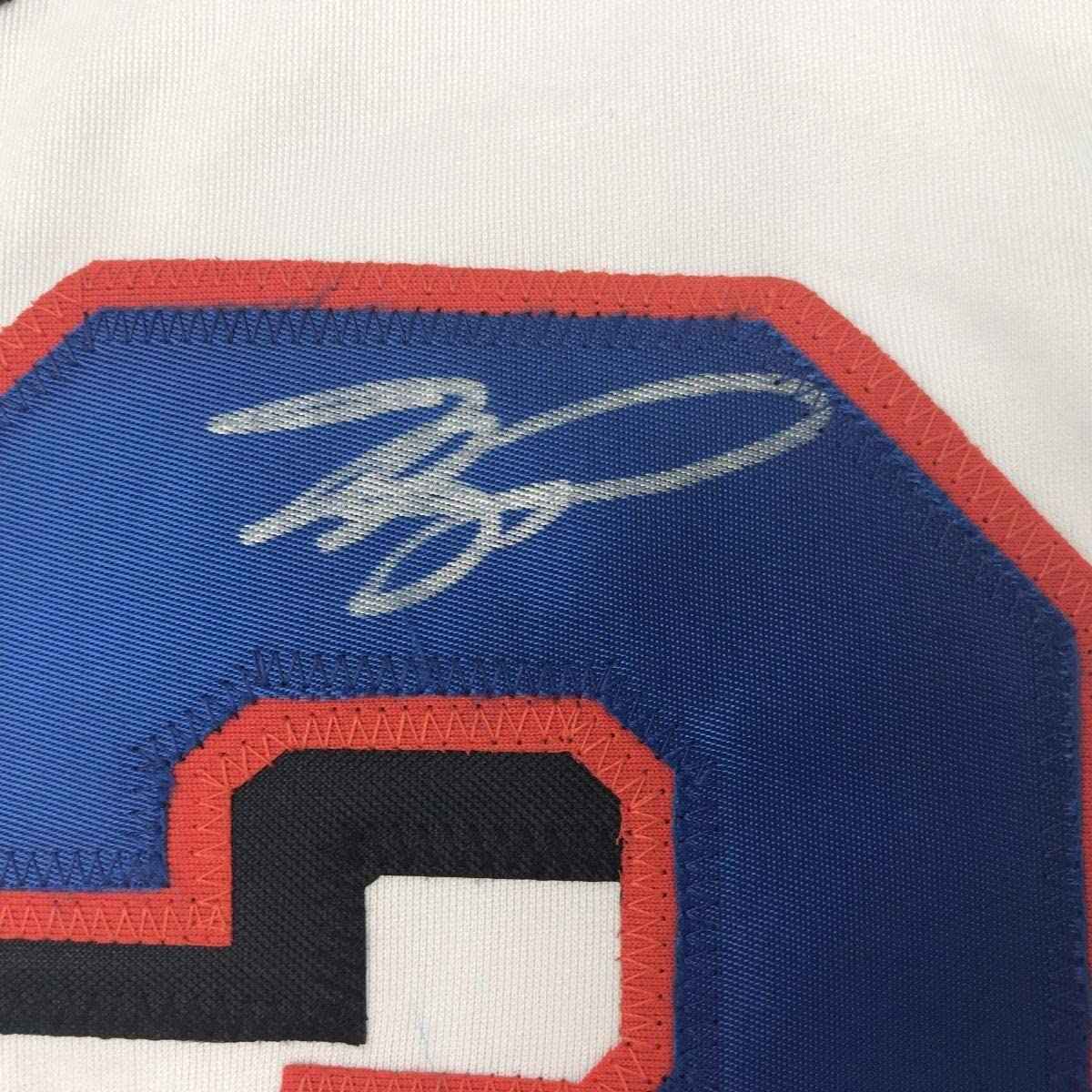 Framed Autographed/Signed Mike Piazza 35x39 New York NY White Baseball Jersey Beckett BAS COA