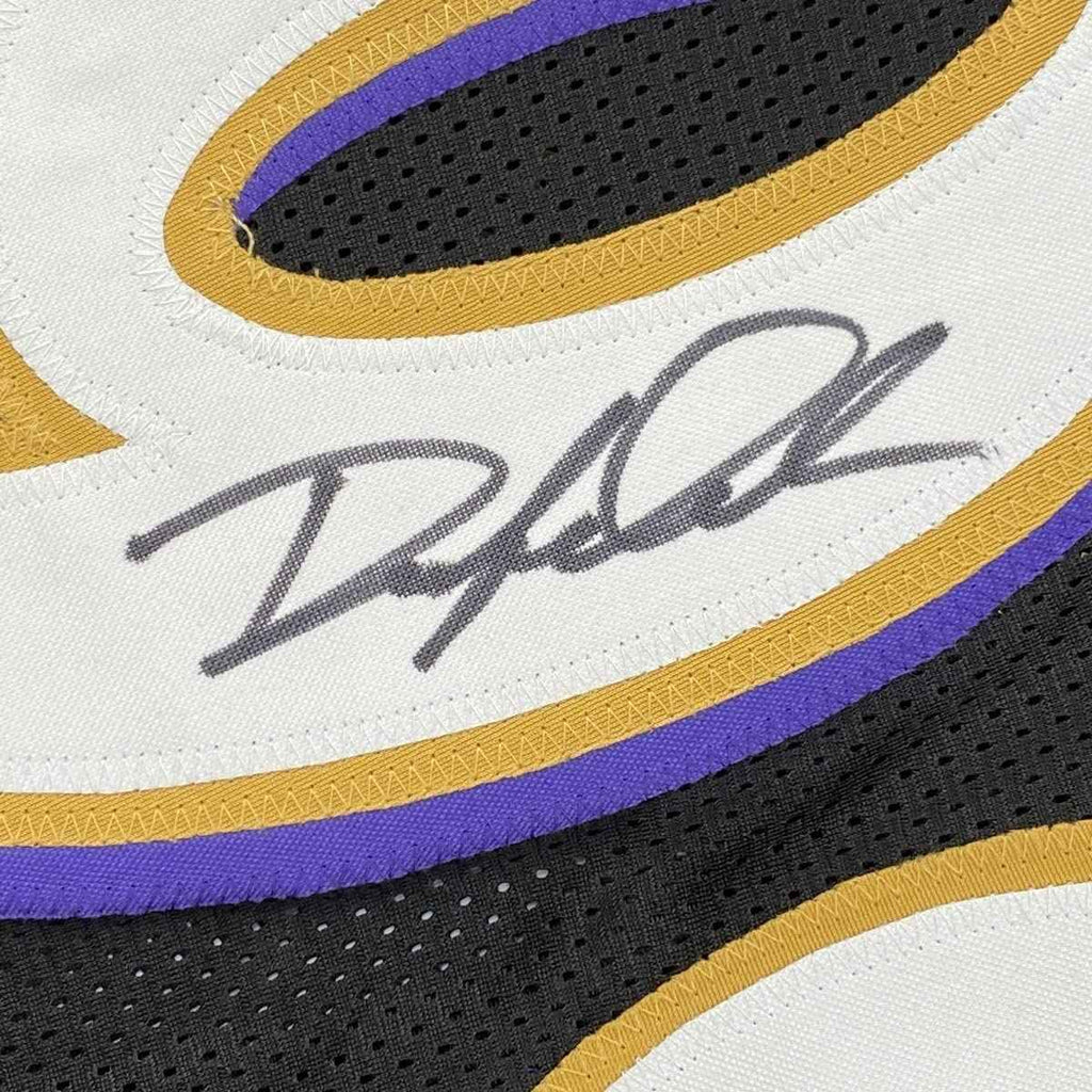 Framed Autographed/Signed Odafe Oweh 35x39 Baltimore Black Football Jersey JSA COA