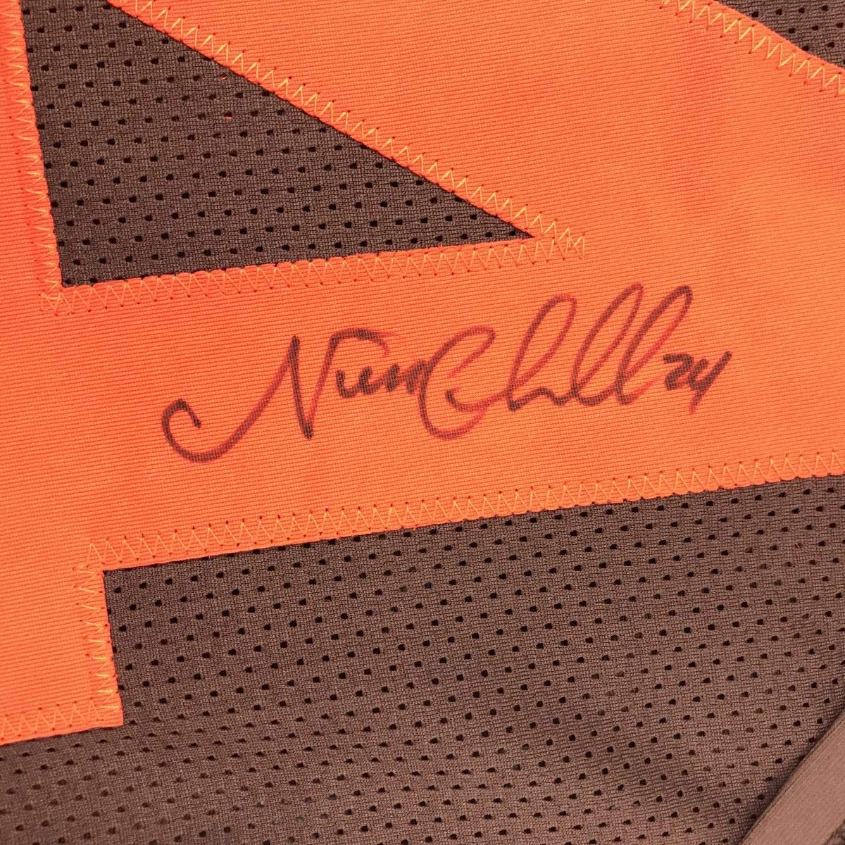 Autographed/Signed Nick Chubb Cleveland Color Rush Football Jersey JSA COA