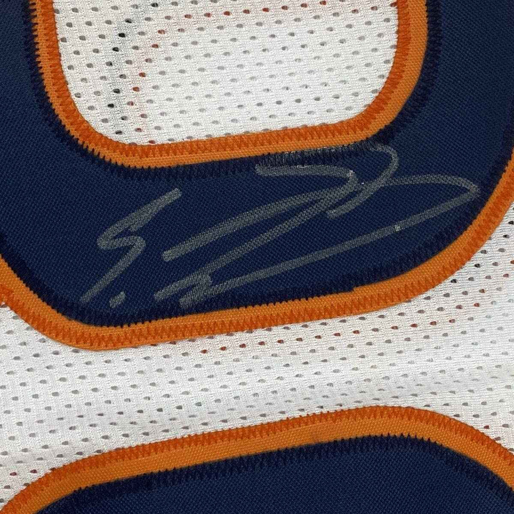 Autographed/Signed Eddie Jackson Chicago White Football Jersey Beckett BAS COA