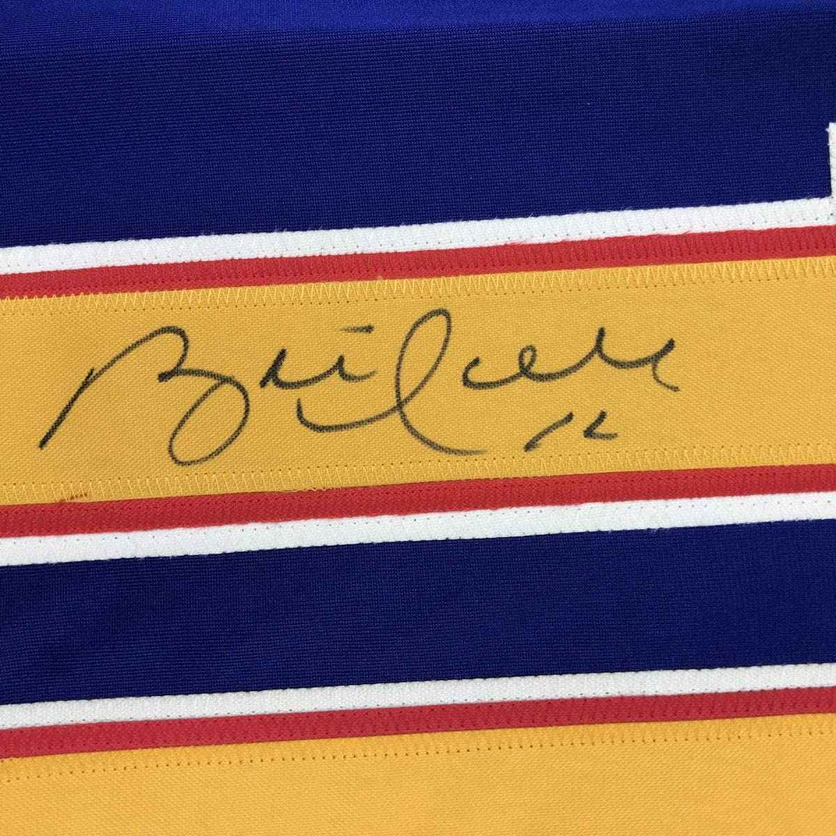 Autographed/Signed Brett Hull St. Louis Blue Hockey Jersey Beckett BAS COA