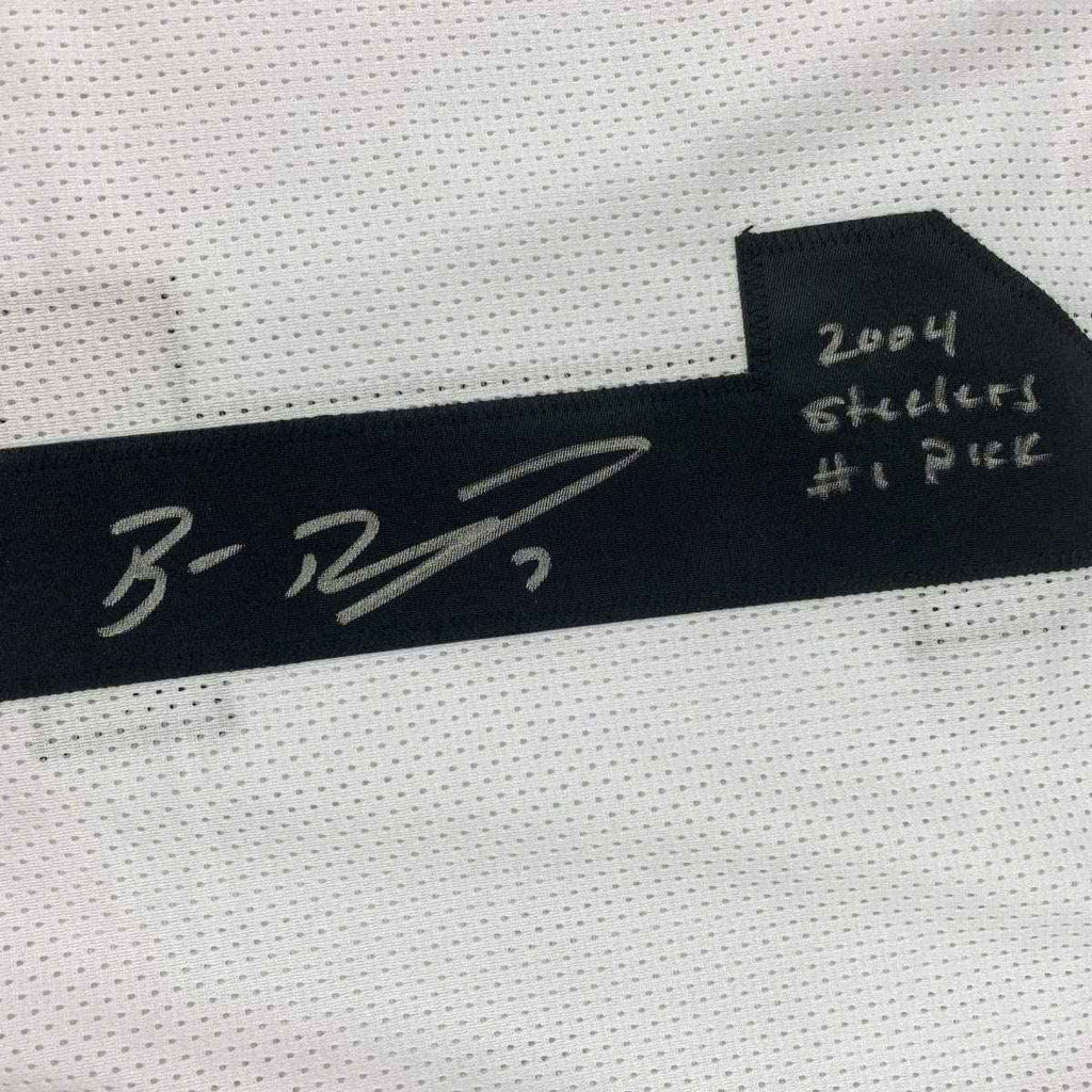 Autographed/Signed Ben Roethlisberger #1 Pittsburgh White Football Jersey Steiner Sports COA Holo Only