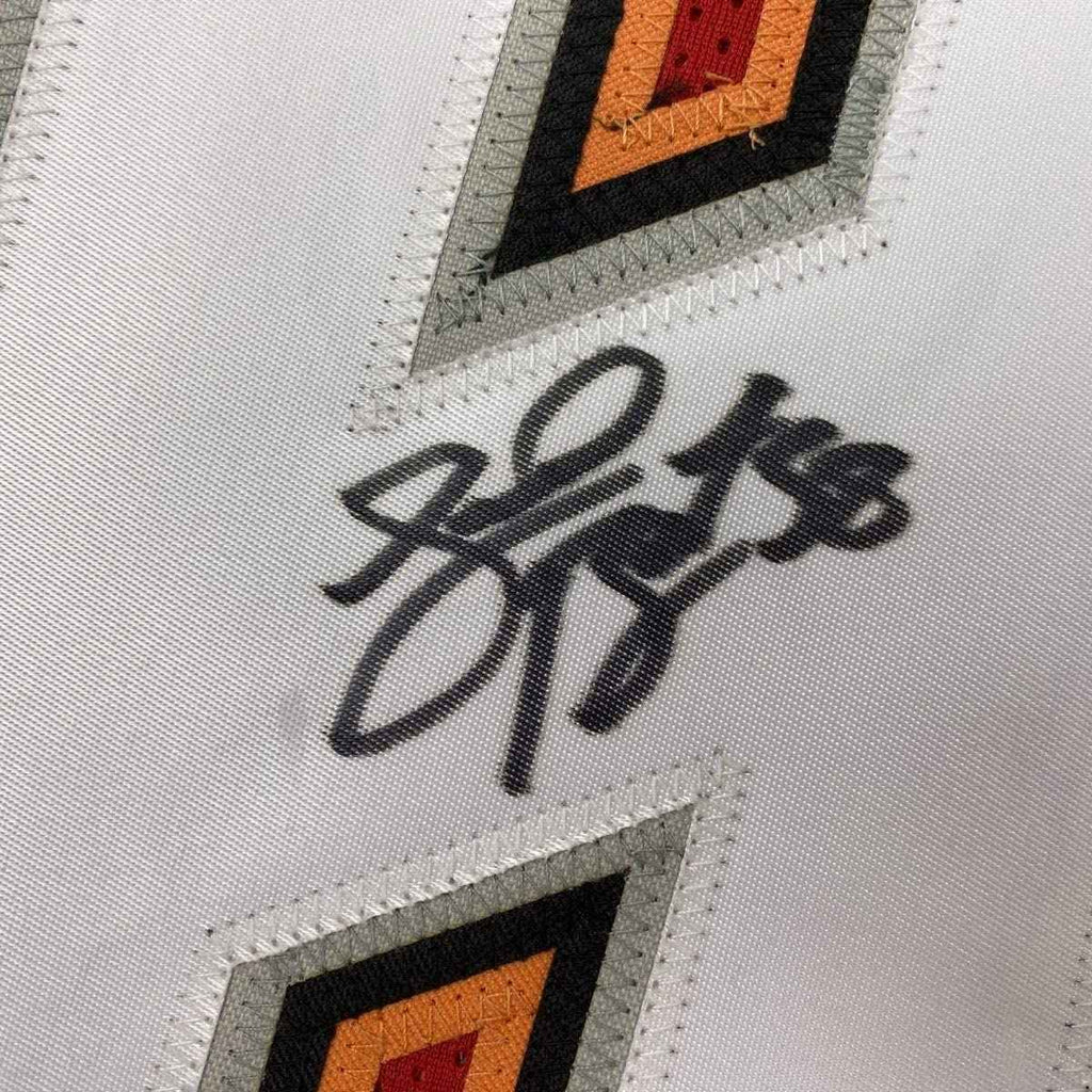 Framed Autographed/Signed Shaquil Barrett 35x39 Tampa Bay Red Football Jersey PSA/DNA COA