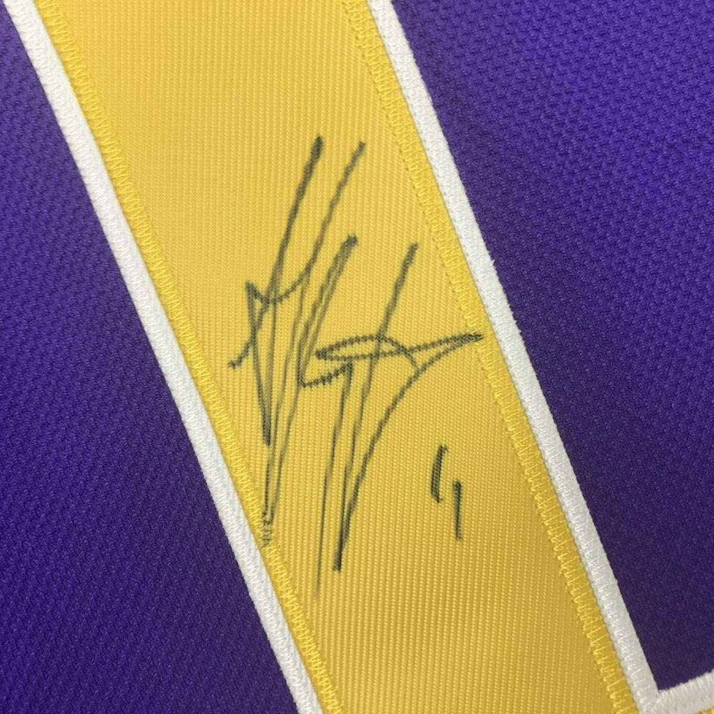 Autographed/Signed Anze Kopitar Los Angeles LA Retro Purple Hockey Jersey JSA COA