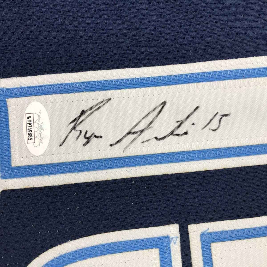 Framed Autographed/Signed Ryan Arcidiacono 35x39 Villanova Blue College Basketball Jersey JSA COA