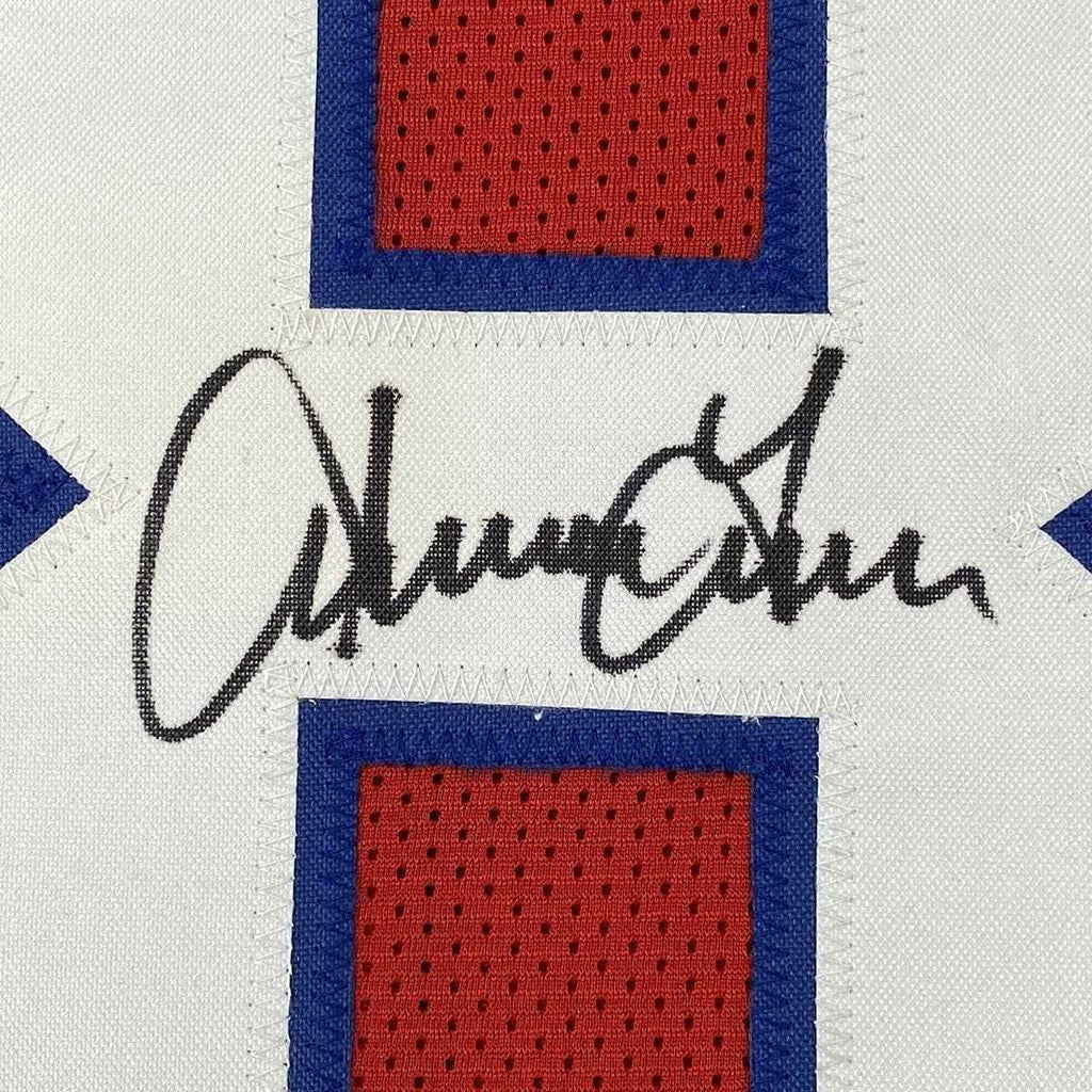 Framed Autographed/Signed Irving Fryar New 35x39 England Red Football Jersey JSA COA