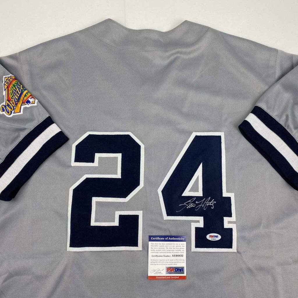 Autographed/Signed Tino Martinez New York Grey Baseball Jersey PSA/DNA COA