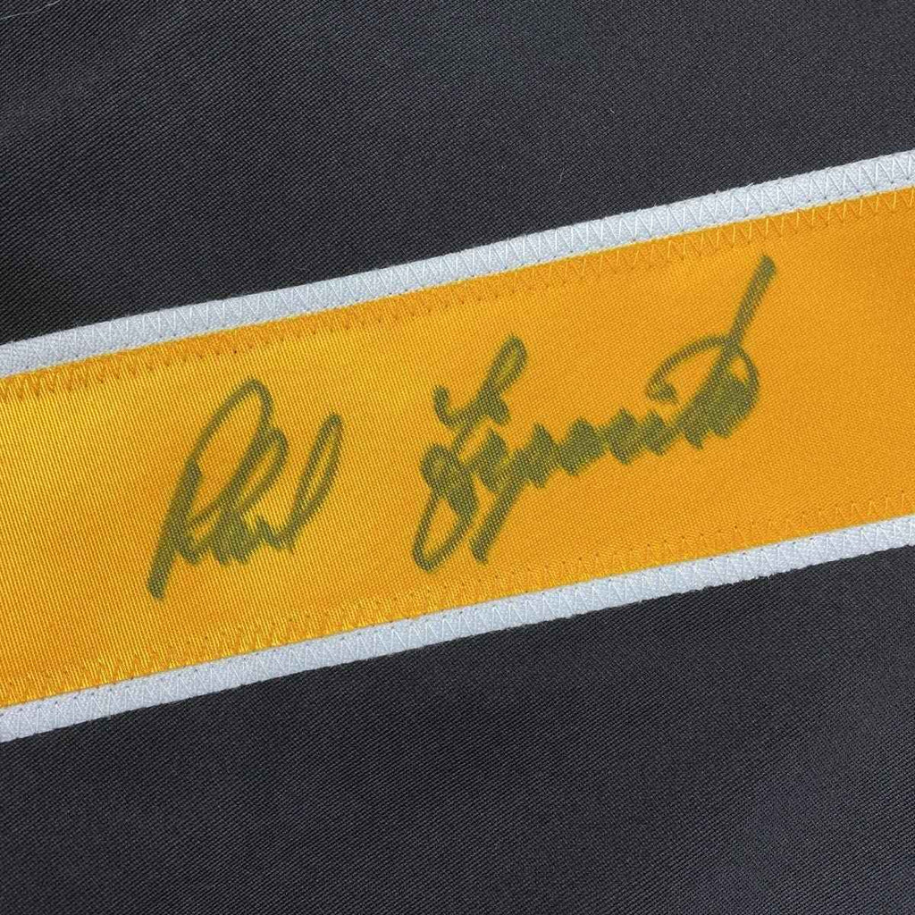 Autographed/Signed Phil Esposito Boston Black Hockey Jersey JSA COA