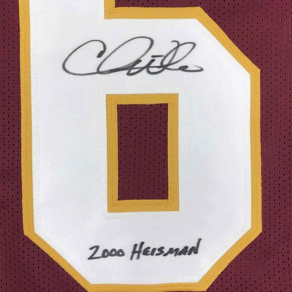 Framed Autographed/Signed Chris Weinke 2000 Heisman  35x39 Florida State Seminoles Maroon College Football Jersey JSA COA