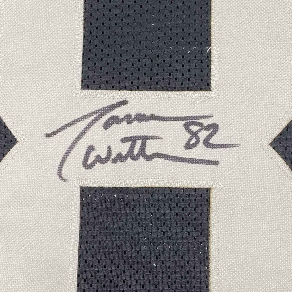Framed Autographed/Signed Jason Witten 35x39 Las Vegas Oakland Black Football Jersey Beckett BAS COA