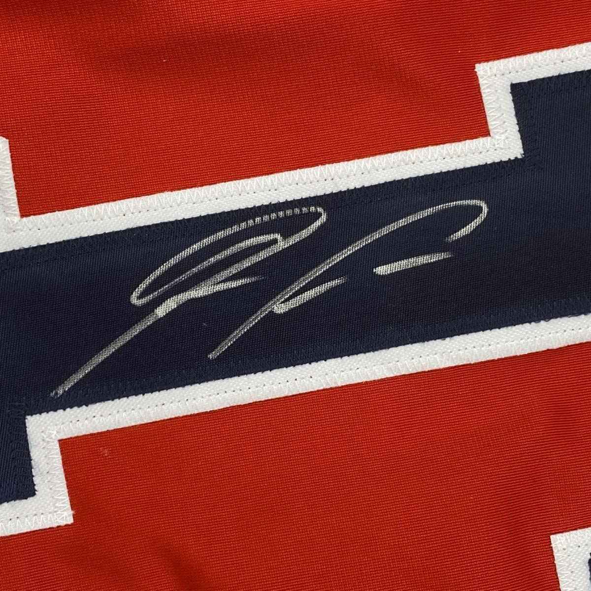 Autographed/Signed Ronald Acuna Jr. Atlanta Red Baseball Jersey JSA COA