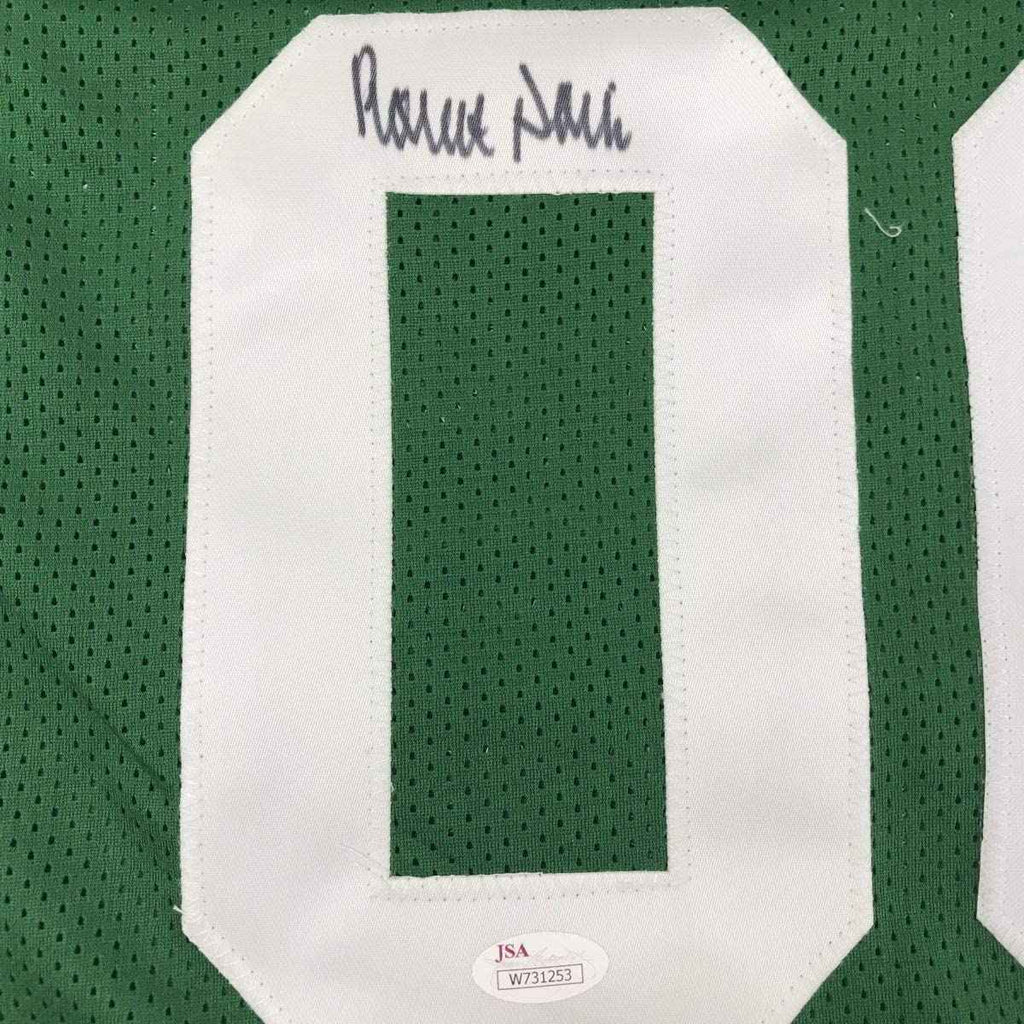 Framed Autographed/Signed Robert Parish 35x39 Boston Green Basketball Jersey JSA COA Holo Only