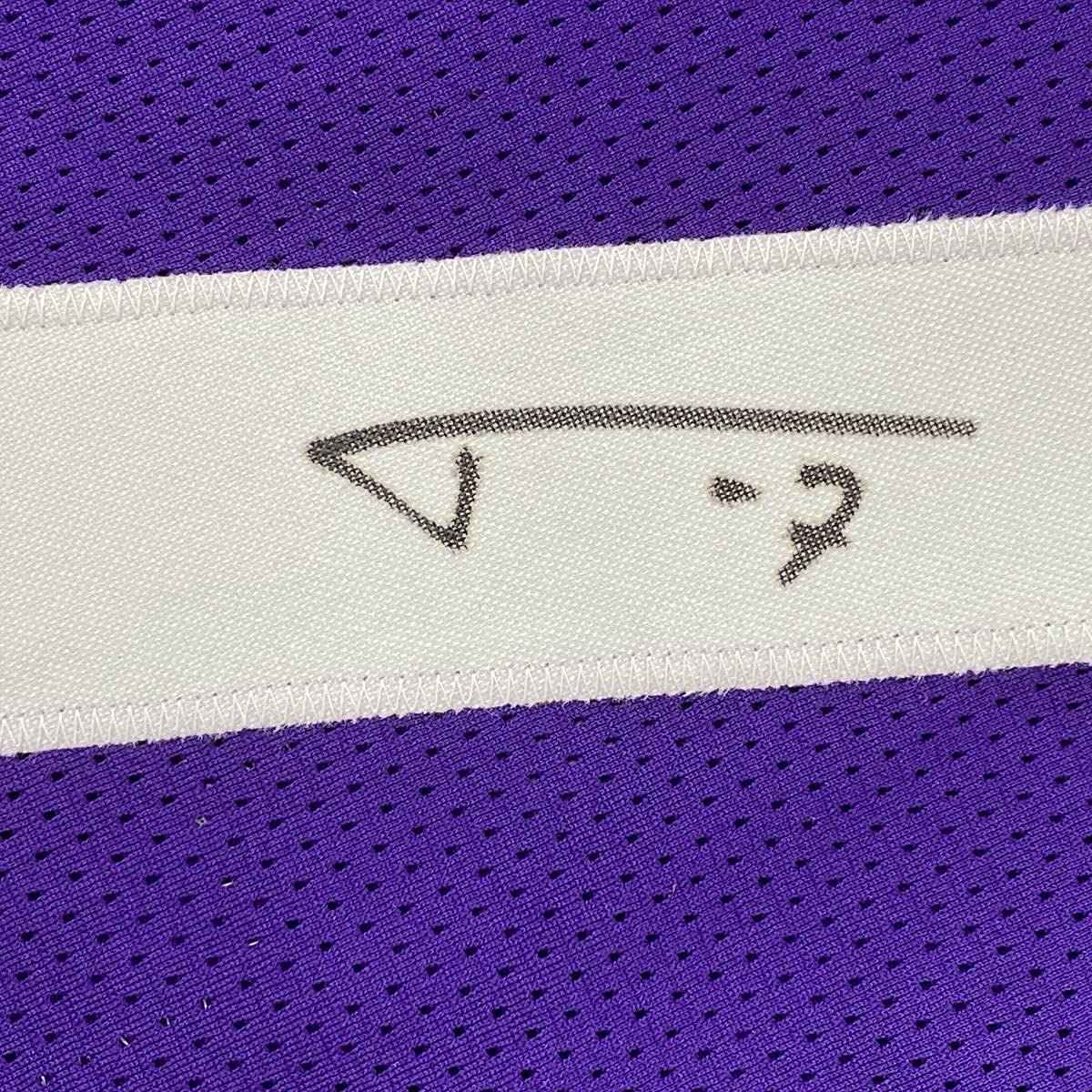 Framed Autographed/Signed Tyrann Mathieu 35x39 LSU Purple College Football Jersey JSA COA