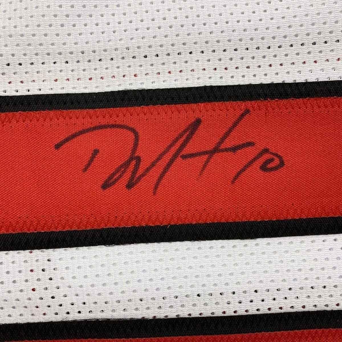 Framed Autographed/Signed DeAndre Hopkins 35x39 Arizona White Football Jersey JSA COA
