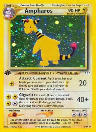 Ampharos 001/64 - Neo Revelation 1st Edition Holofoil
