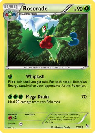 Roserade 009/106 - XY  Flashfire Reverse Holofoil