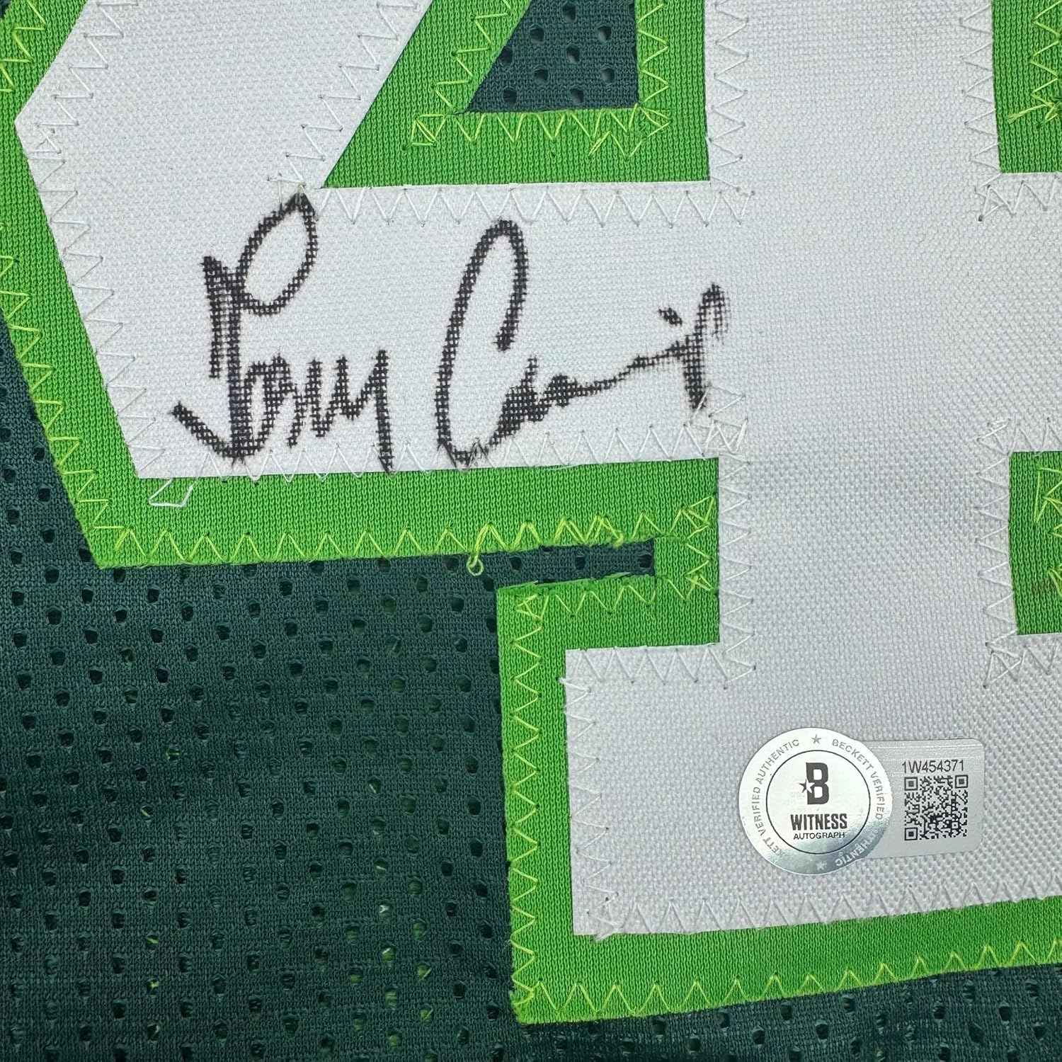 Framed Autographed/Signed Terry Cummings 35x39 Milwaukee Green Basketball Jersey Beckett BAS COA