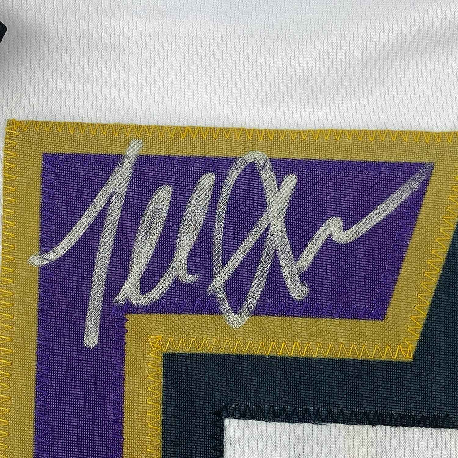 Framed Autographed/Signed Terrell Suggs 35x39 Baltimore White Football Jersey JSA COA