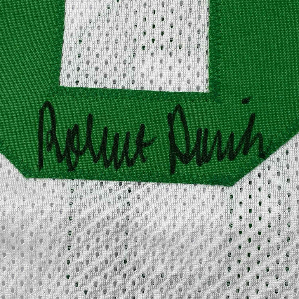 Framed Autographed/Signed Robert Parish 35x39 Boston White Basketball Jersey JSA COA