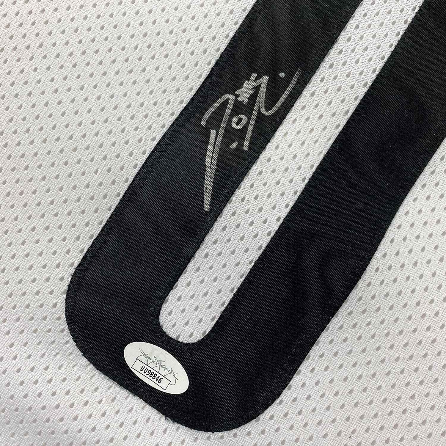 Framed Autographed/Signed Damian Lillard 35x39 Portland White Basketball Jersey JSA COA