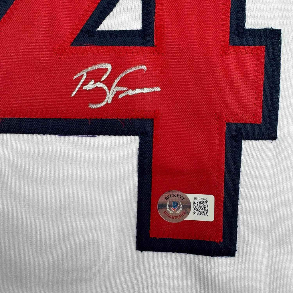 Framed Autographed/Signed Terry Francona 35x39 Boston White Baseball Jersey Beckett BAS COA