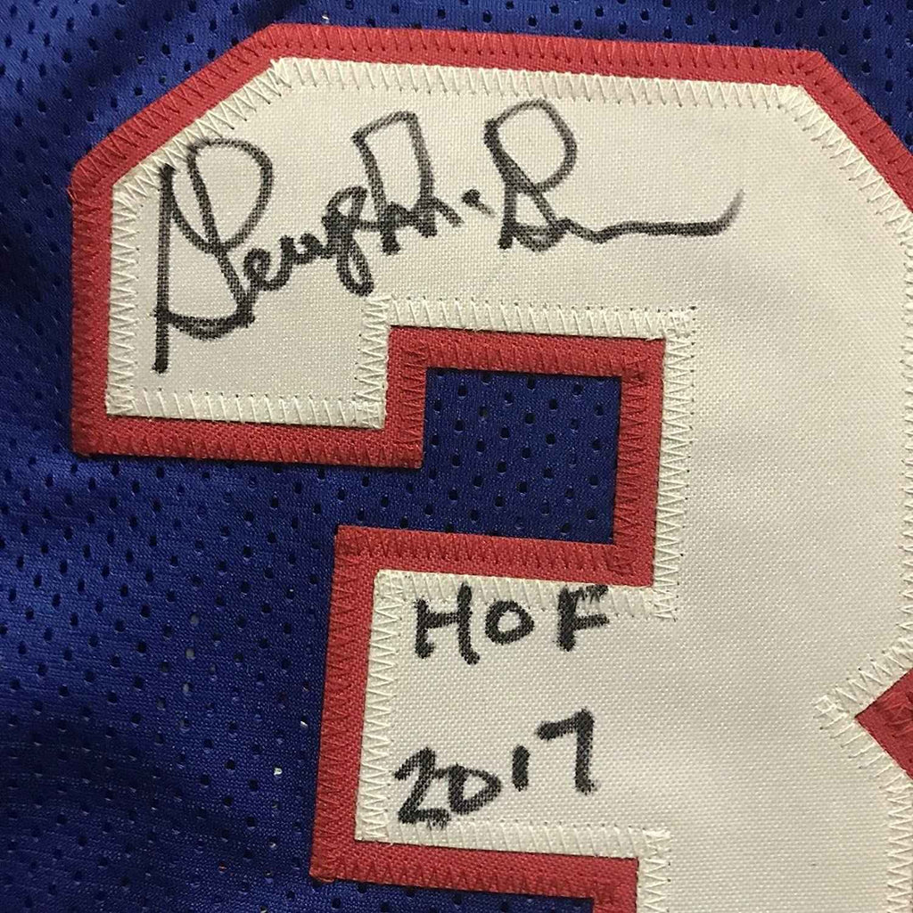 Autographed/Signed George McGinnis HOF 17  Philadelphia Blue Basketball Jersey JSA COA