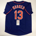 Autographed/Signed Billy Wagner 422 Saves New York Blue Baseball Jersey JSA COA