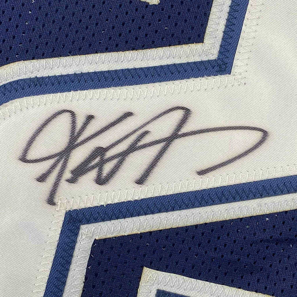 Framed Autographed/Signed Keanu Neal 35x39 Dallas Blue Football Jersey PSA/DNA COA