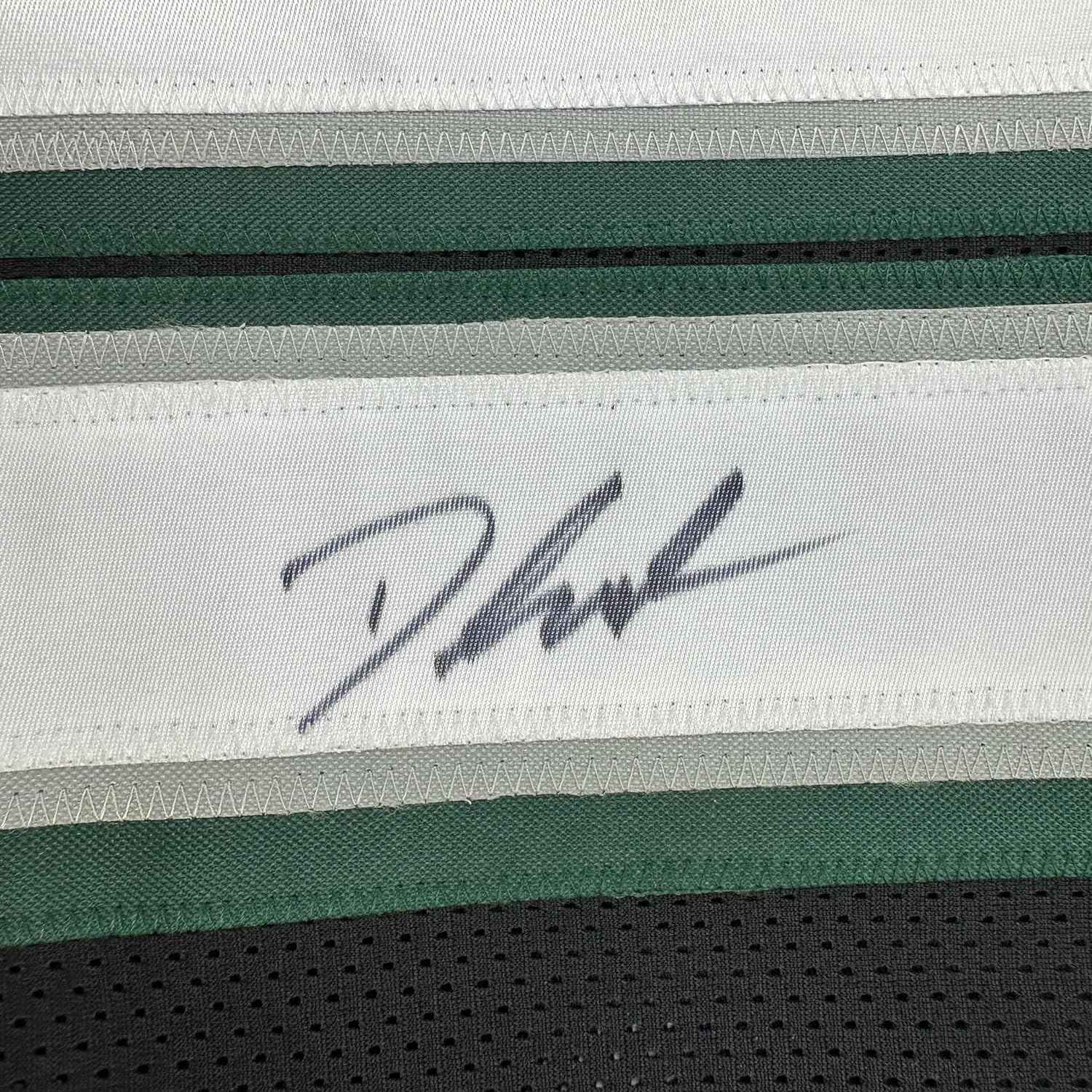 Framed Autographed/Signed D'Andre Swift 35x39 Philadelphia Black Football Jersey JSA COA