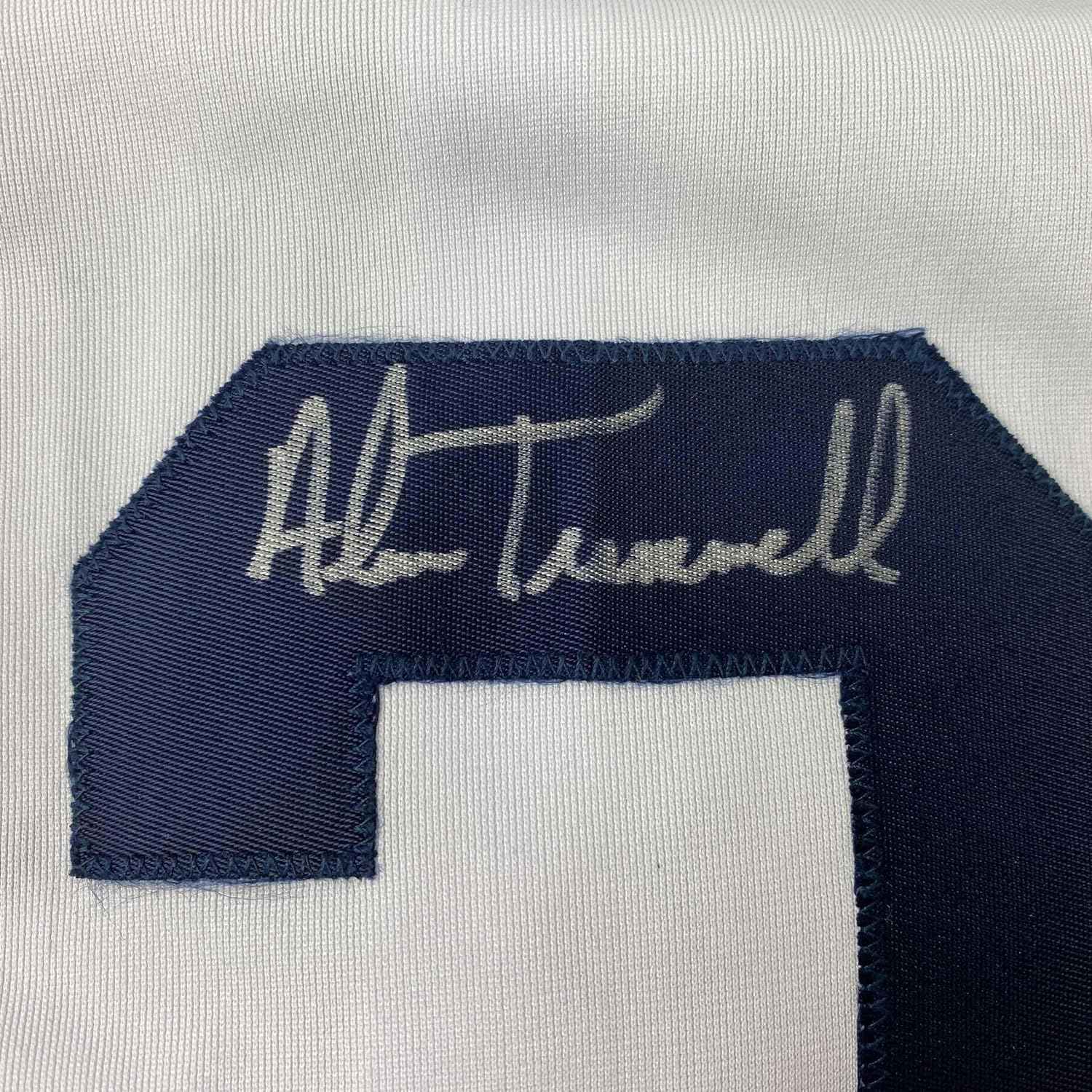Framed Autographed/Signed Alan Trammell 35x39 Detroit White Baseball Jersey JSA COA