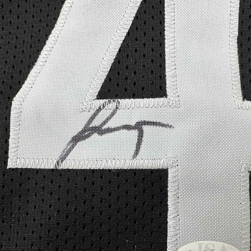 Framed Autographed/Signed Jalen Green 35x39 #4 Houston Black Basketball Jersey JSA COA