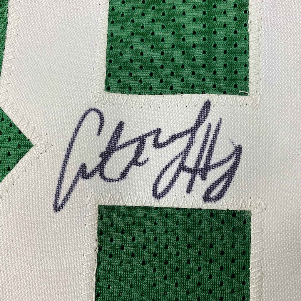 Framed Autographed/Signed Antoine Walker 35x39 Boston Green Basketball Jersey JSA COA